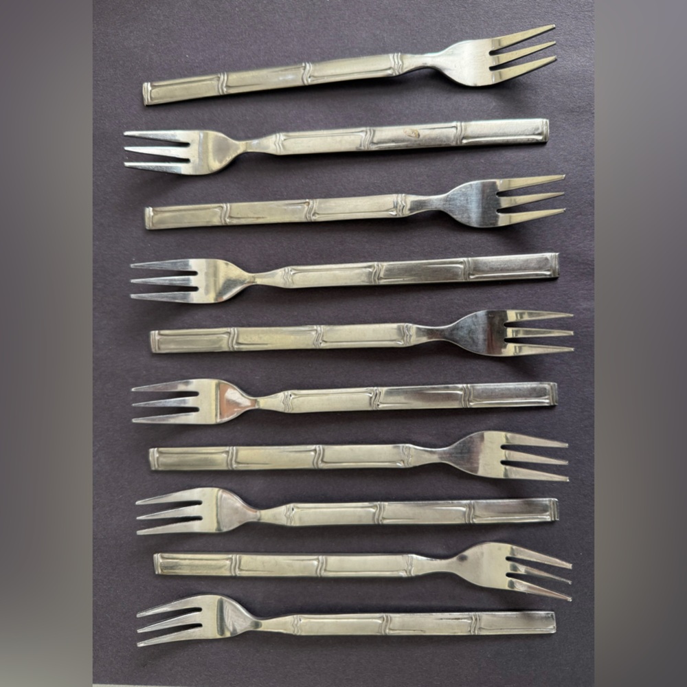 ROGERS Bambu Stainless‎ Cocktail/Seafood Forks Flatware Silverware Lot of 10